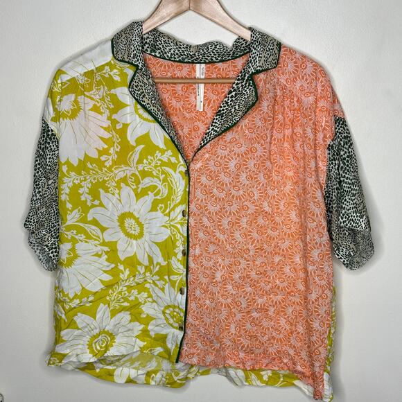 ANTHROPOLOGIE True Sleep Moxy Pajama Set Chartreuse Orange Sz XL {E32} - Picture 6 of 9